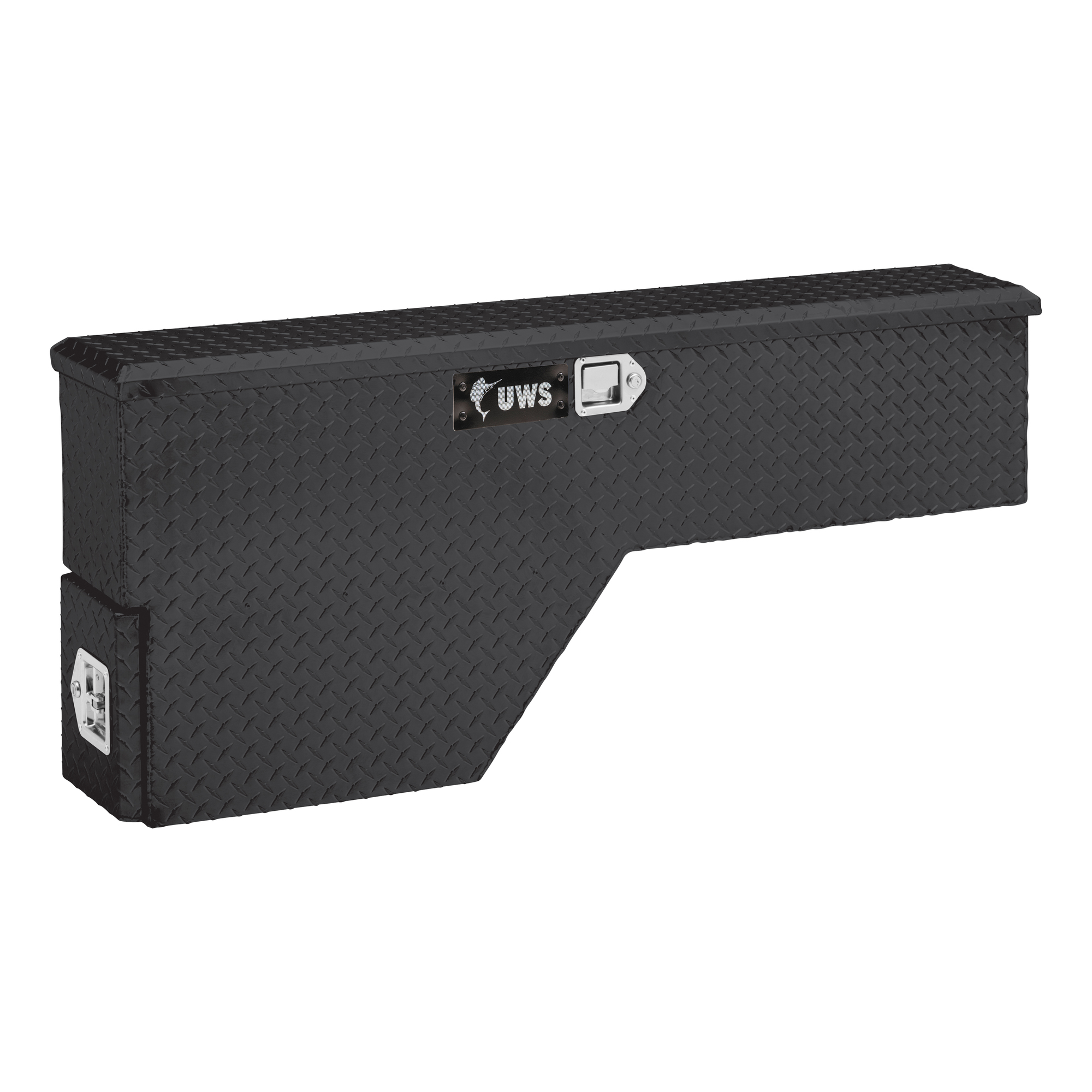UWS, 48in. Passenger-Side Wheel Well Tool Box, Width 48 in, Material Aluminum, Color Finish Gloss Black, Model# EC30032